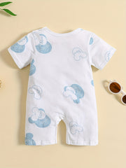 Baby Boy's Dinosaur Print Romper Short Sleeve Jumpsuit