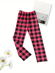 Checkerboard Print Yoga Pants Wide Legs Women's Activewear