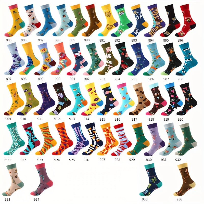 Men's Novelty Crew Socks for Outdoor Activities