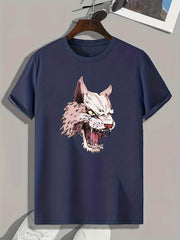 Men's Animal Print Graphic Tee for Summer