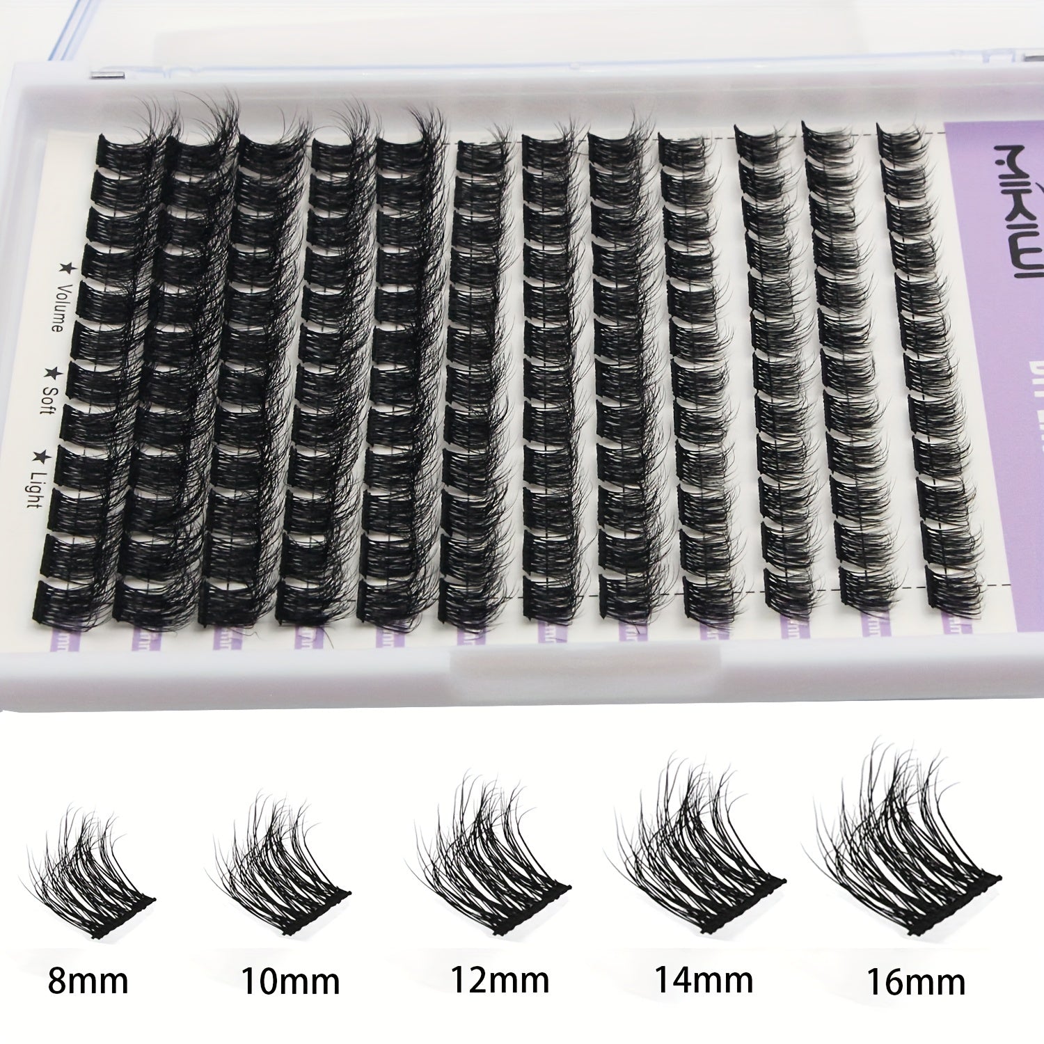 D Curl Lash Clusters 144Pcs Eyelashes 8-16mm