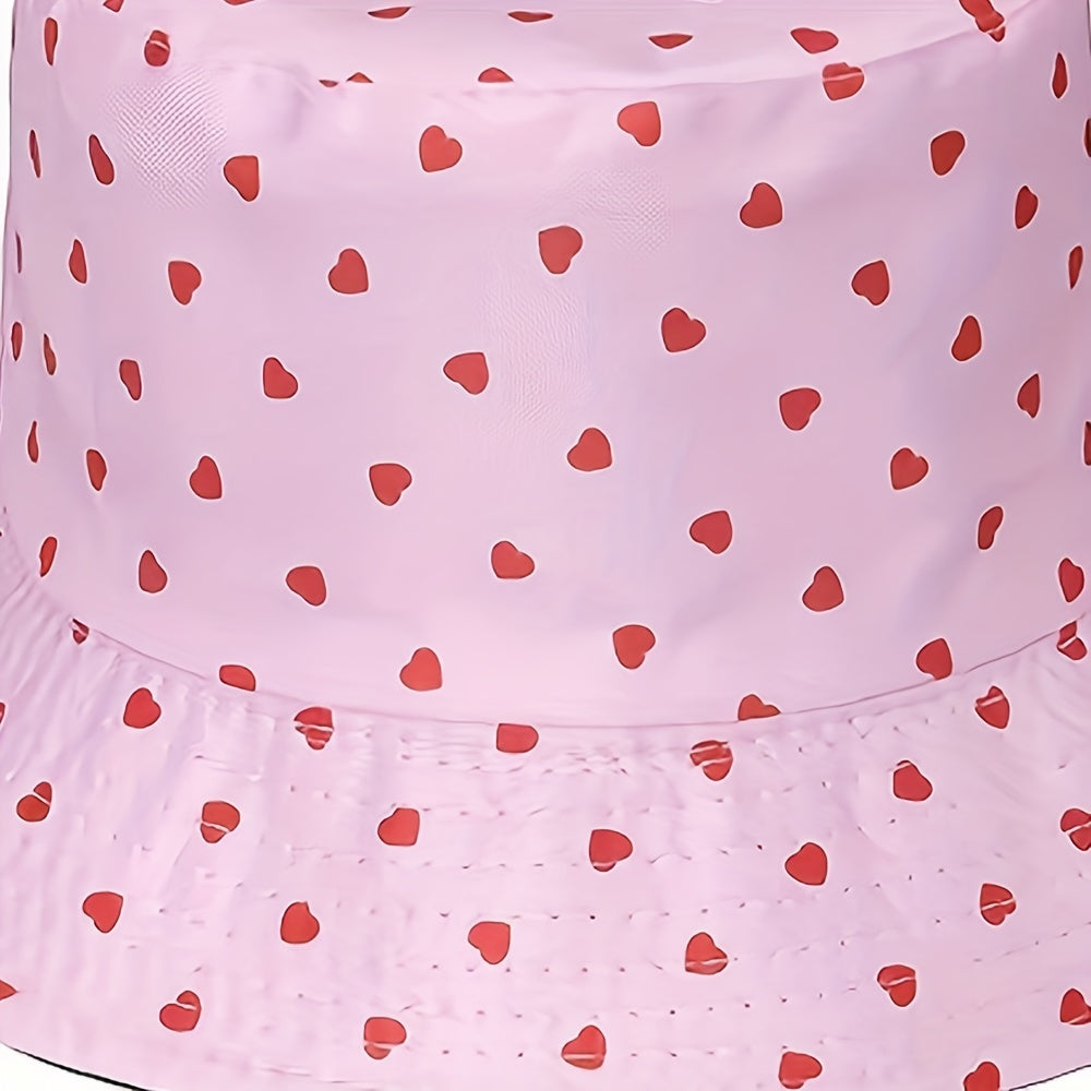 Pink Love Pattern Sunshade Bucket Hat Unisex