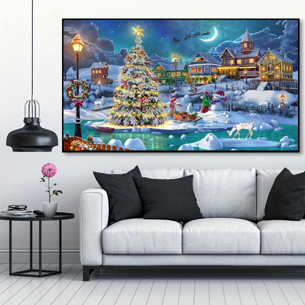 5D DIY Christmas Snow Scenery Diamonds Art Kit 70x40cm