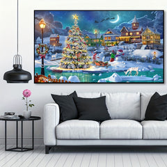 5D DIY Christmas Snow Scenery Diamonds Art Kit 70x40cm