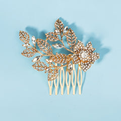 Rhinestone Metal Leaf Floral Hair Comb Bridal Hair Comb Hair Accessories