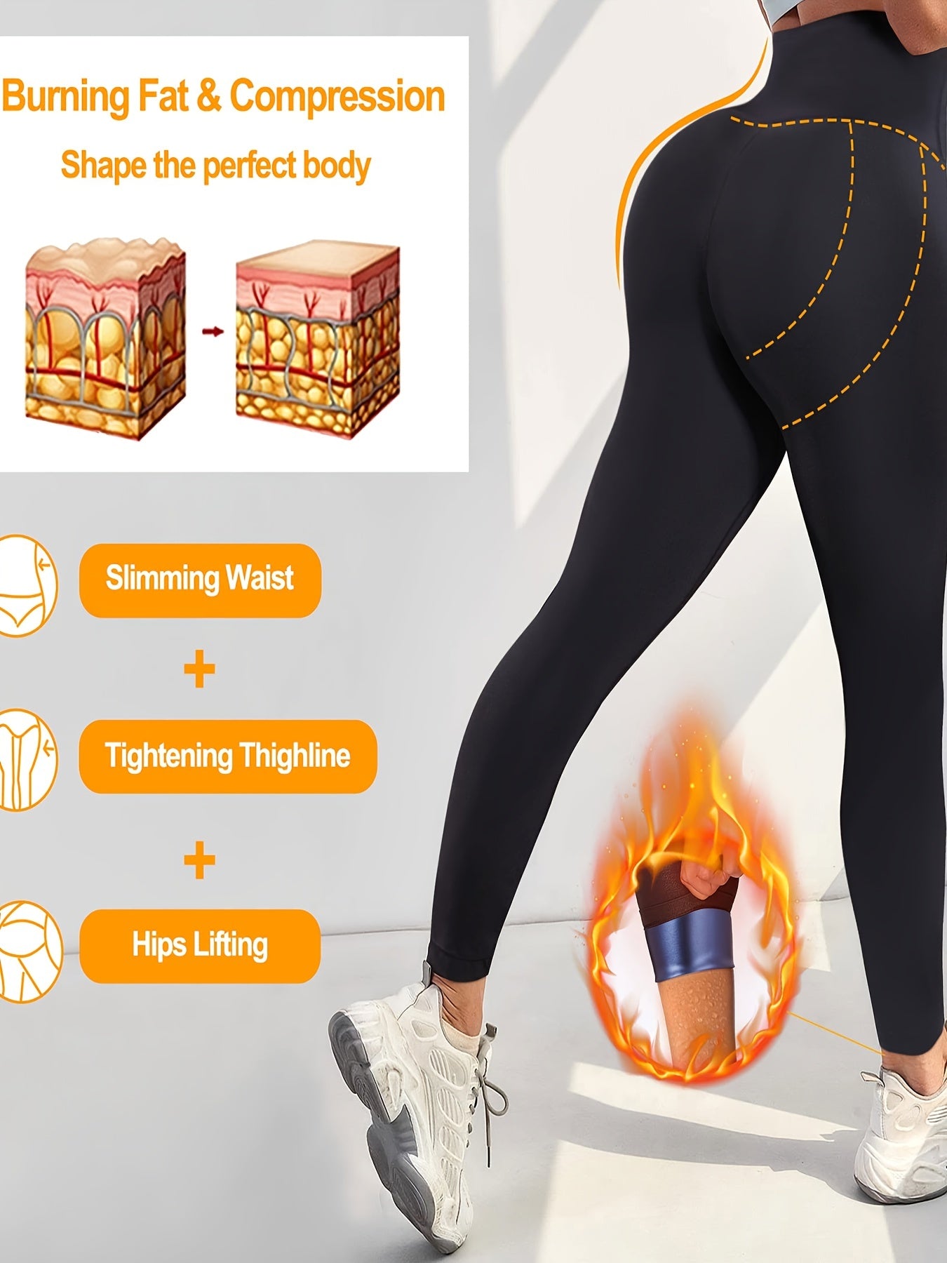 Women's Sauna Leggings High Waist Compression Capris