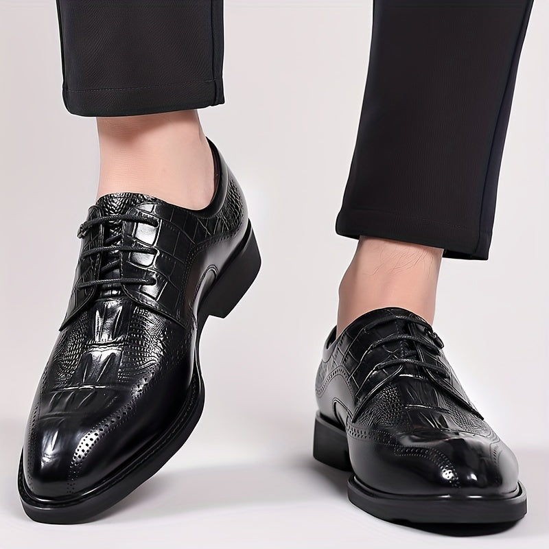 Men's Brogue Derby Shoes Lace up Front Textured Dress Shoes