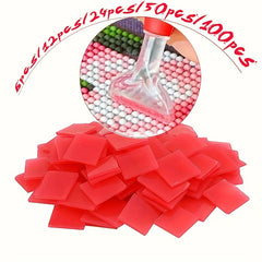 100pcs 2X2cm Artificial Diamond Painting Red Glue Clay DIY Tool