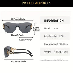 Y2K Rimless Sunglasses Gradient Shield UV400