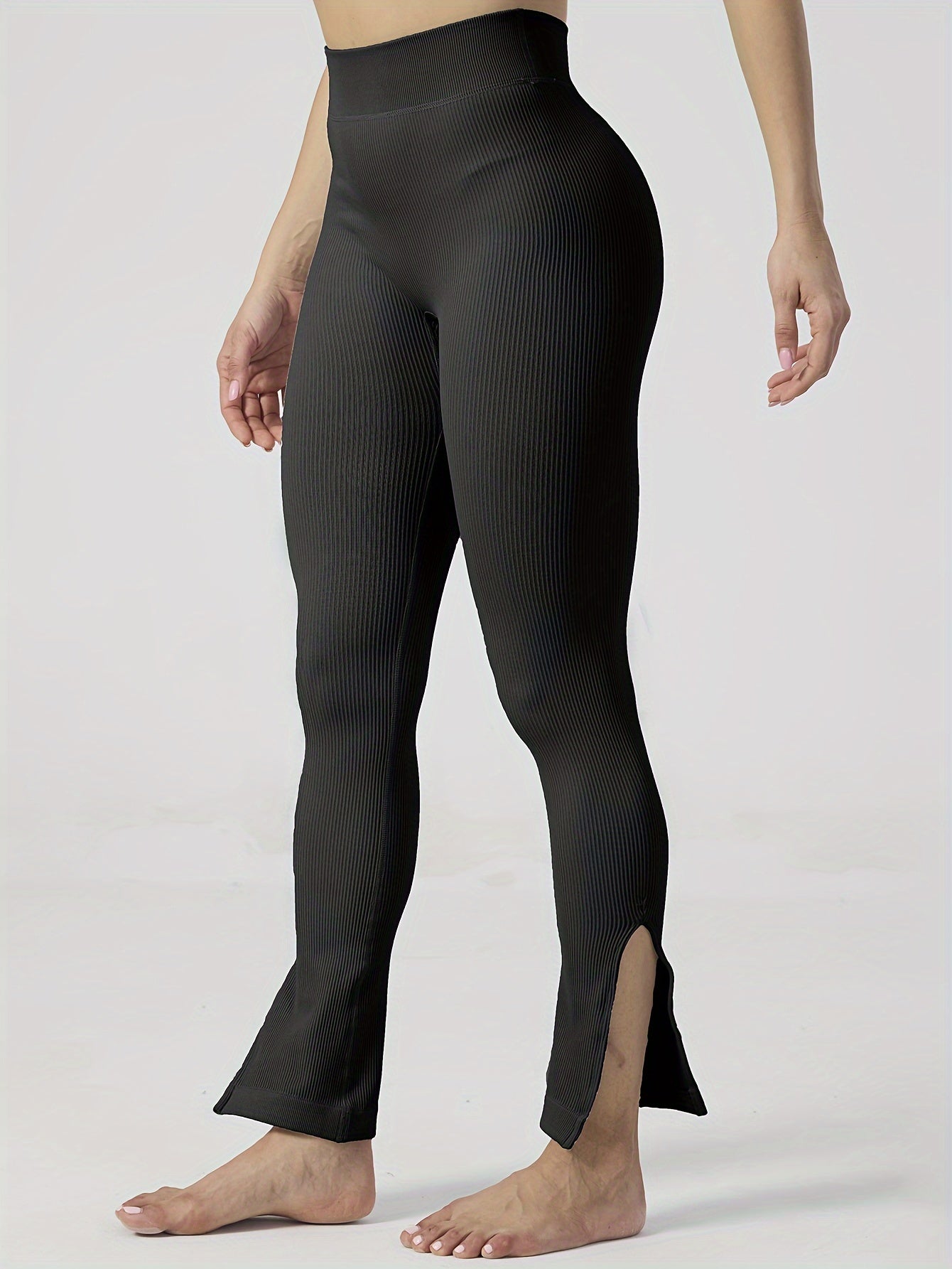 Women's Elastic Yoga Sports Flare Pants Fitness Running Leggings