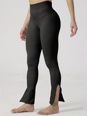 Women's Elastic Yoga Sports Flare Pants Fitness Running Leggings