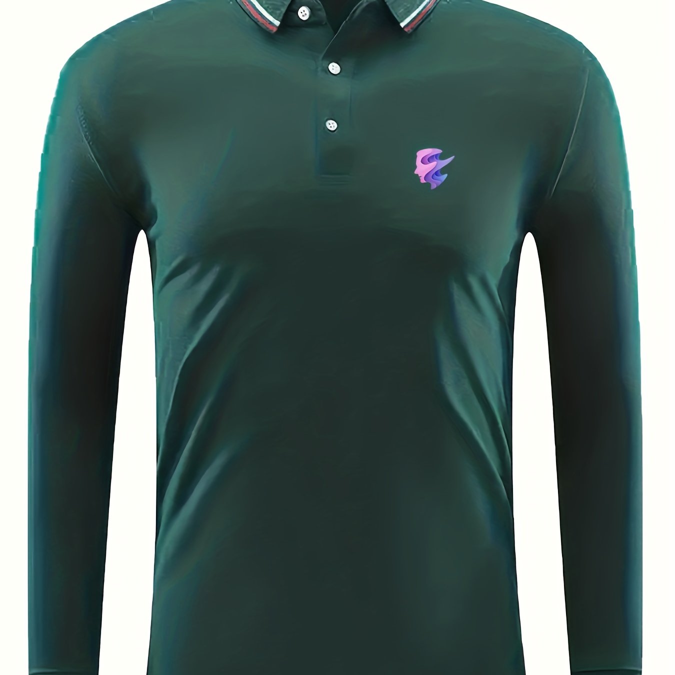 Portrait Print Men's Casual Button Up Polo