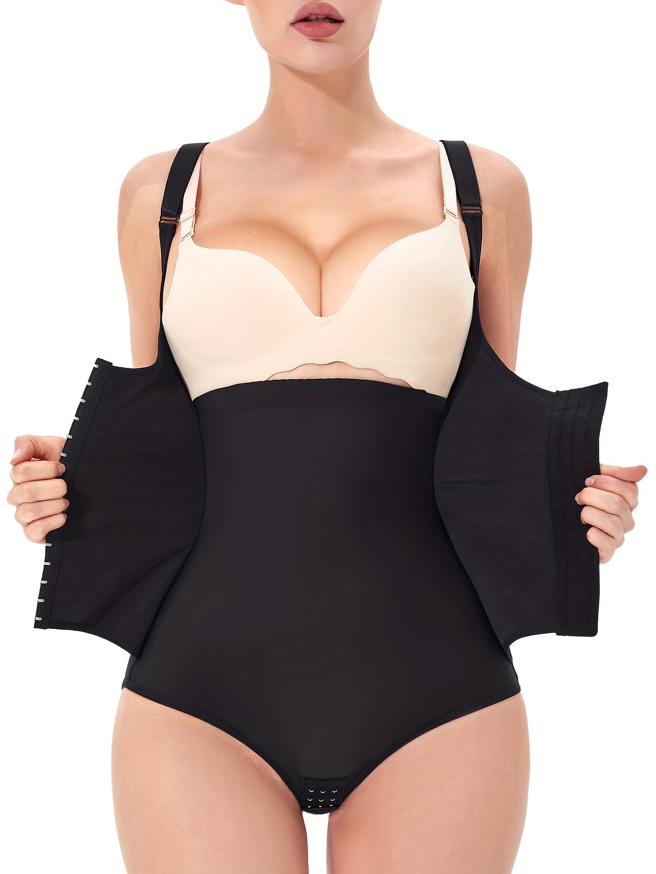 SCARBORO Open Bust Body Shaper Tummy Control Slimming Adjustable Bodysuit