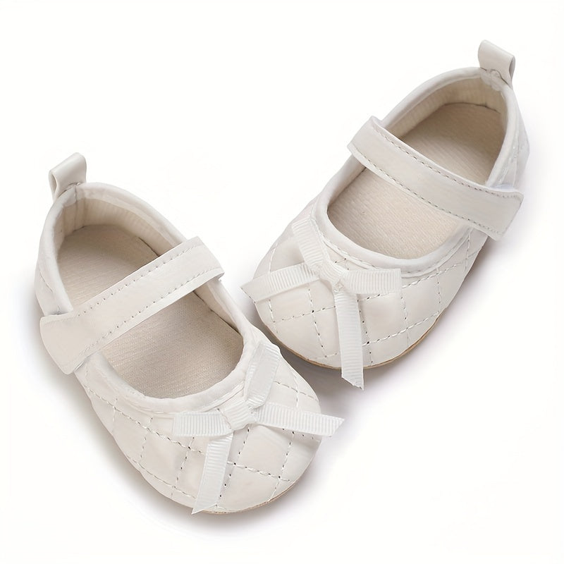 Solid Bowknot Ballet Flat Shoes For Baby Girls