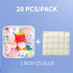 20/50pcs Cartoon 3D Soft Rubber Stickers Plastic Storage Box DIY Fridge Mobile