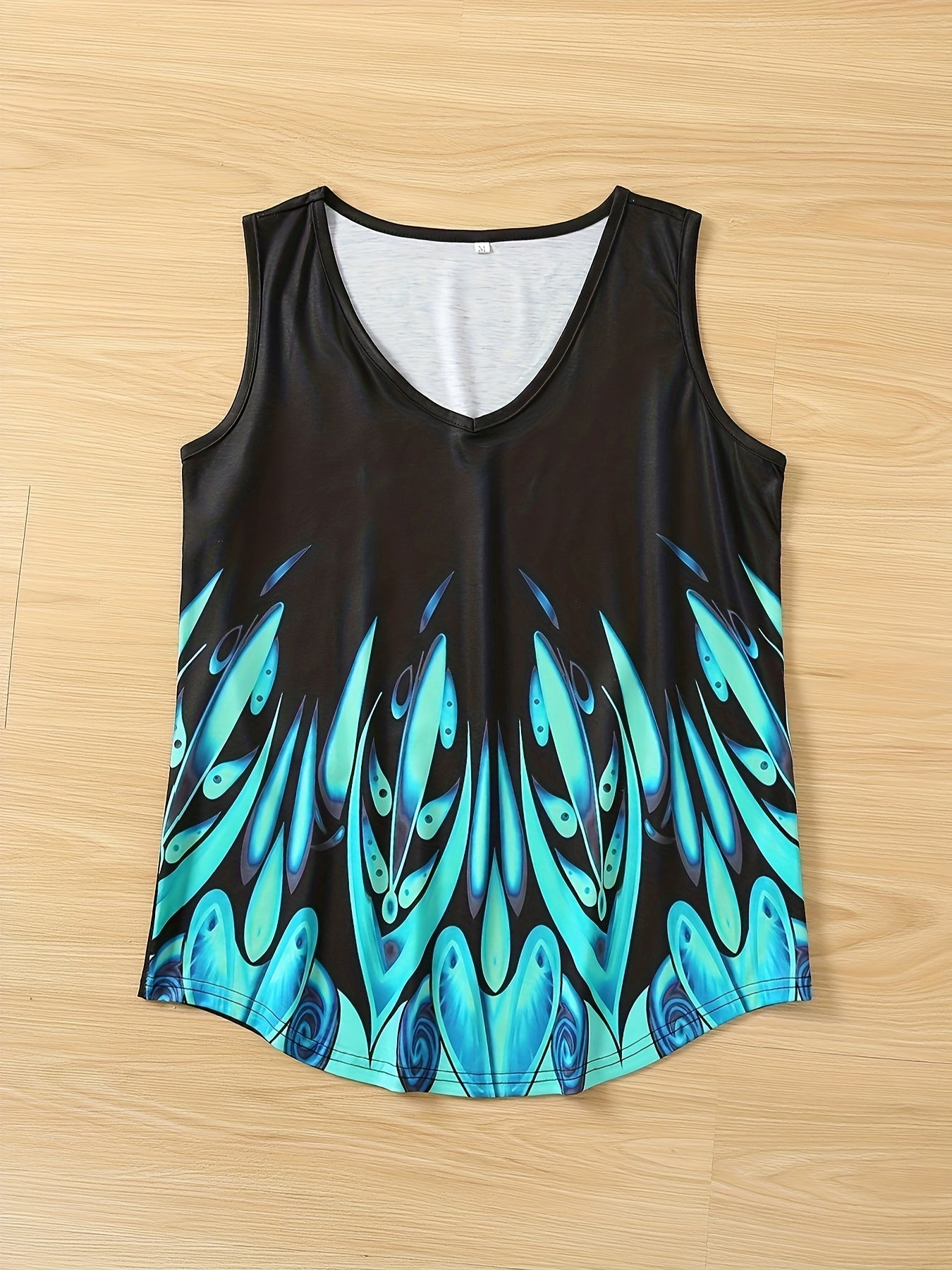 Graphic Print Tank Top Sleeveless V Neck Summer Top Women's Clothing