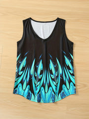 Graphic Print Tank Top Sleeveless V Neck Summer Top Women's Clothing