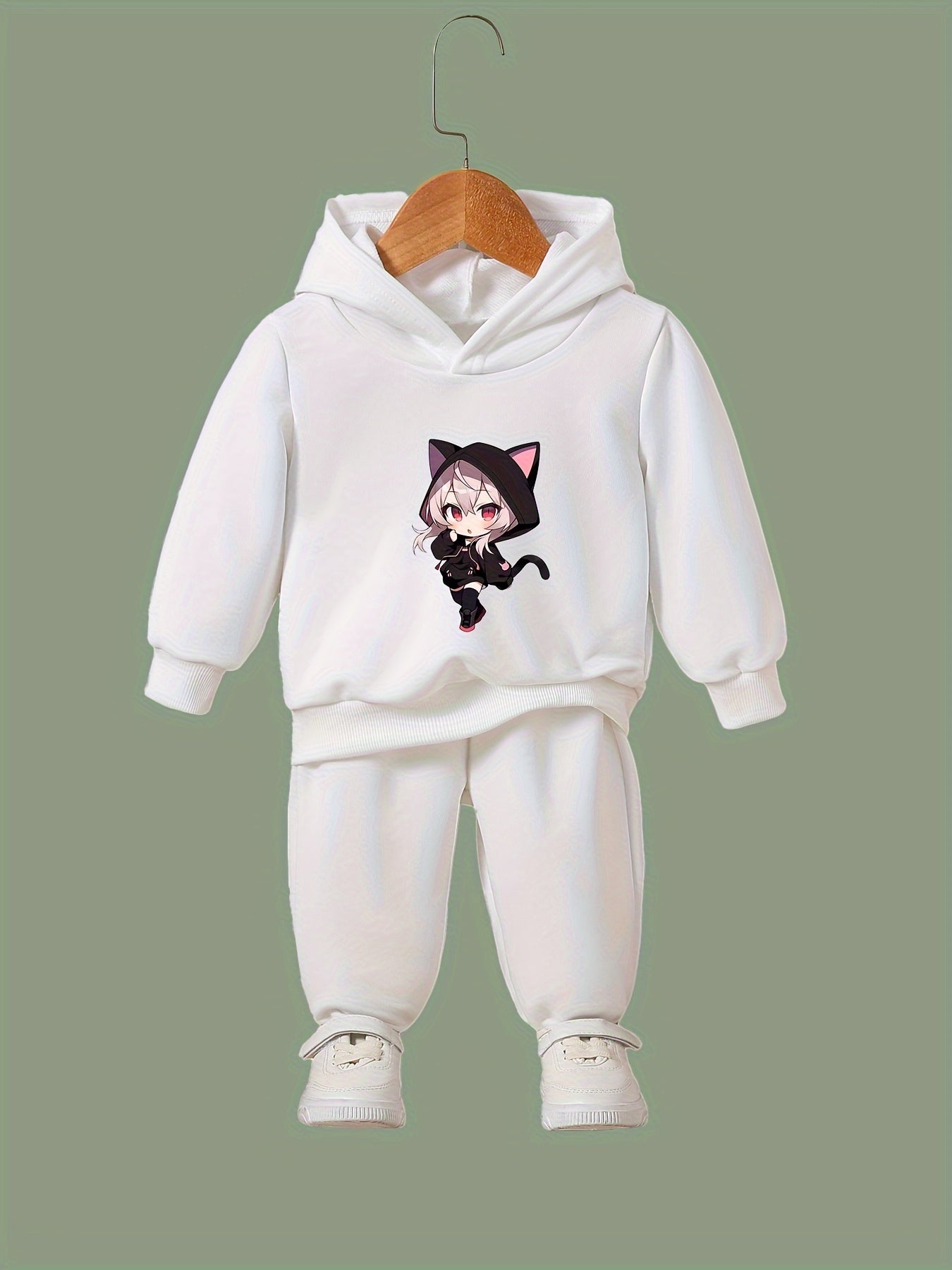 Anime Girl Pattern Long Sleeve Hooded Sweatshirt