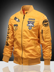 Embroidered Men's Slim Fit Sports Jacket Windproof Motorcycle Jacket