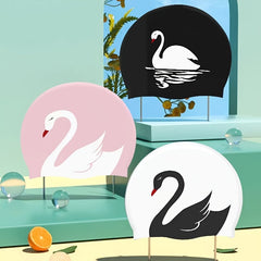 Cartoon Silicone Animal Print Swimming Cap - Waterproof