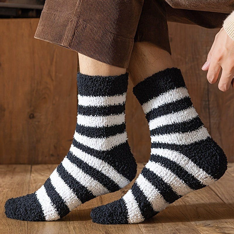 5 Pairs Fuzzy Slipper Socks Winter Cozy Warm Home Sleeping Socks