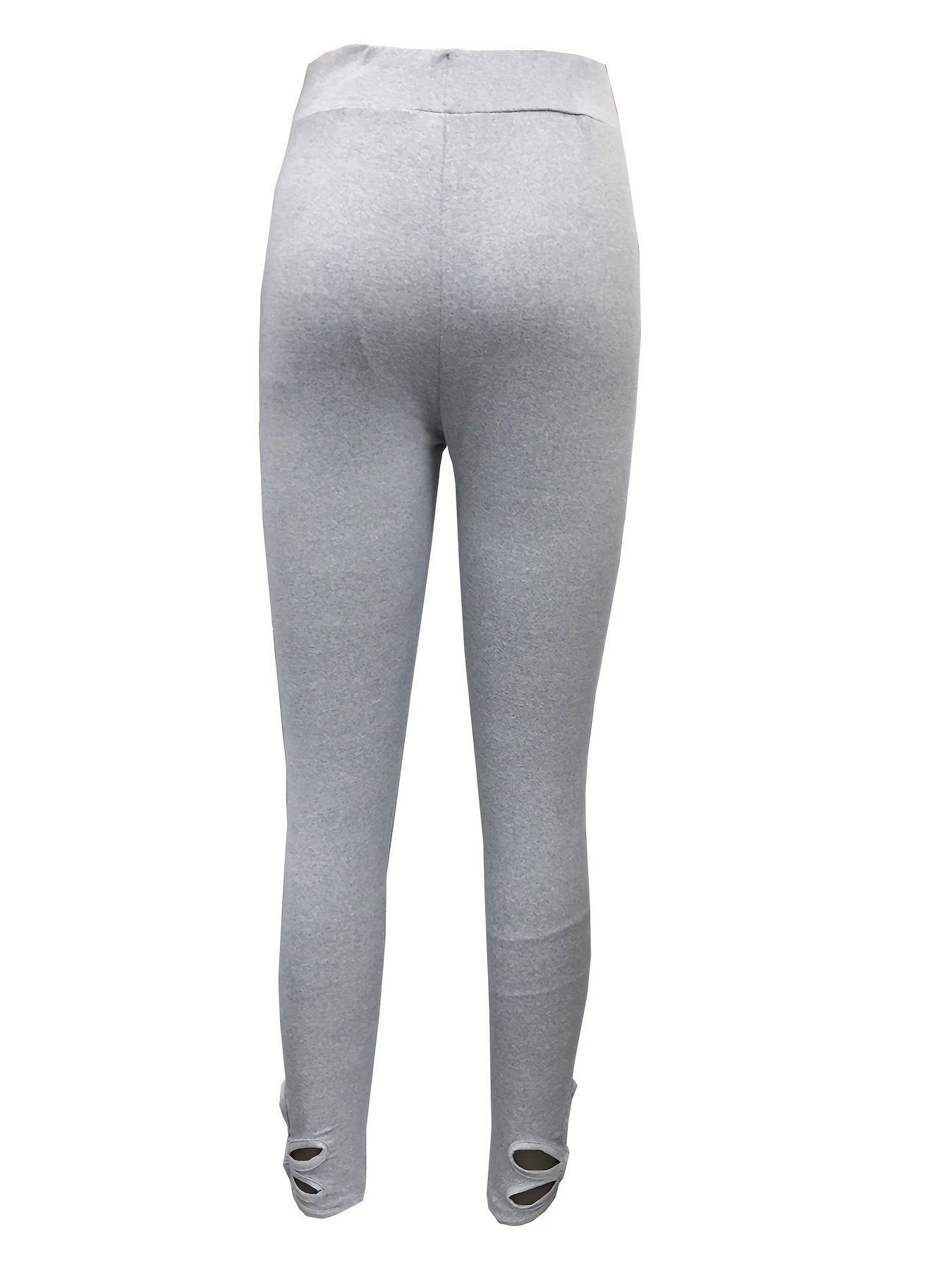 High Waist Long Length Leggings Solid Slim Fit Casual Leggings