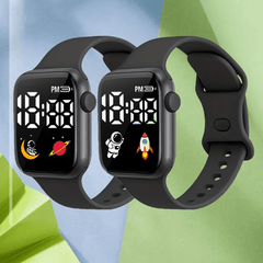 2pcs Square Electronic Watch Set for Students Lightweight Durable Case