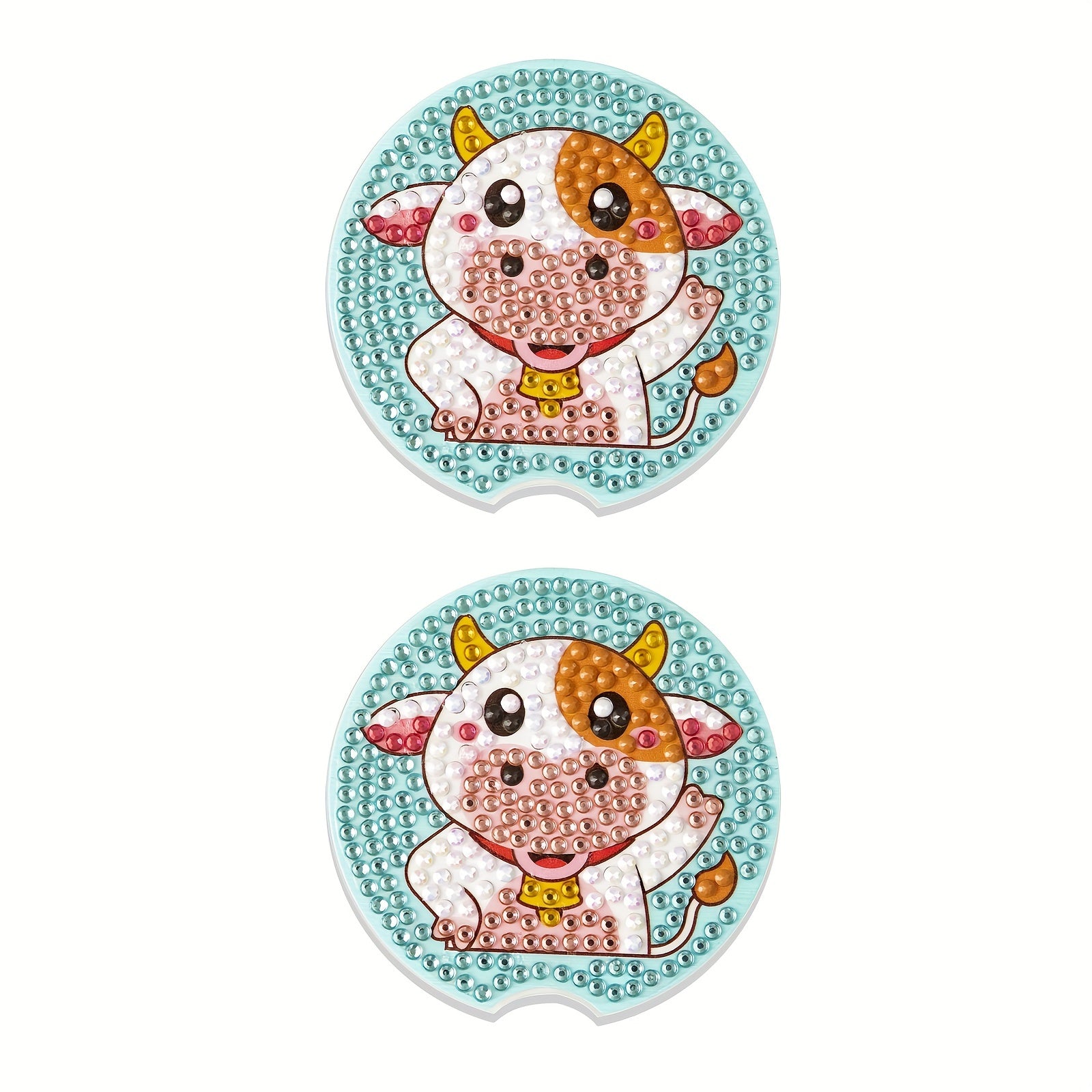 Sheep Cup Mats 2pcs DIY Diamond Painting Car Interior Accesories