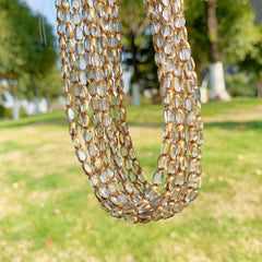 45pcs Transparent Golden Edge Crystal Beads Faceted Glass Spacer Beads DIY Brace