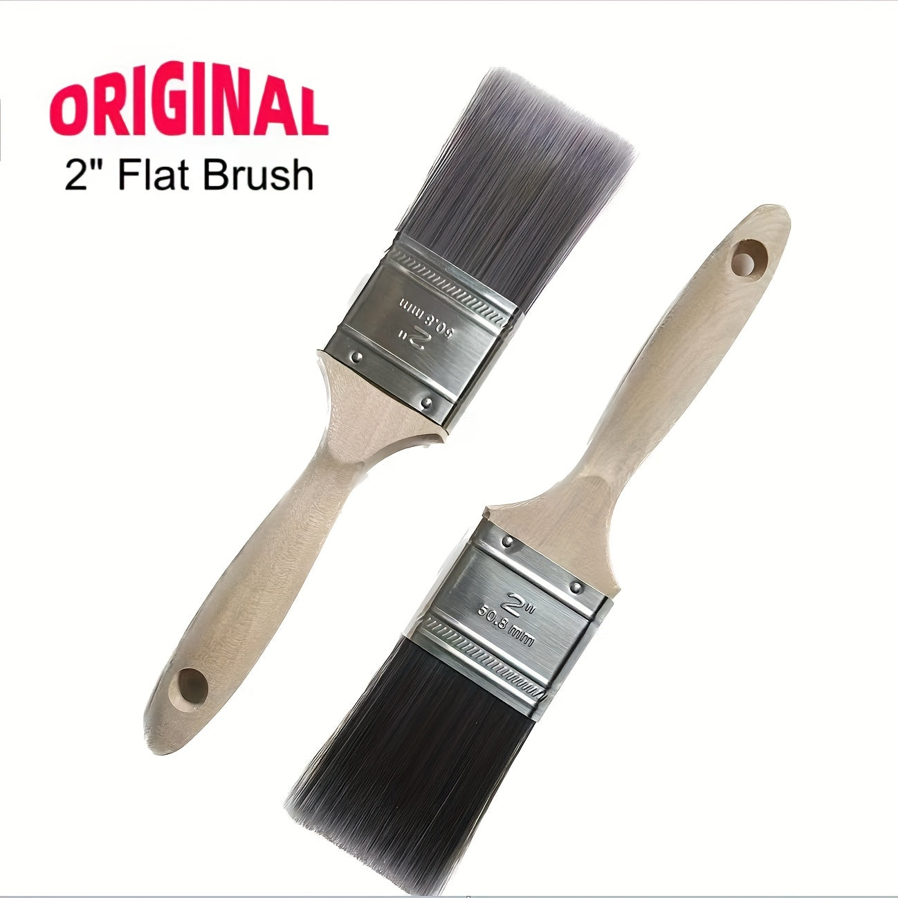 1pc Flat Paint Brush For Walls 5.08cm Easy to Clean Soft Filament