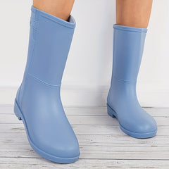 Women's Solid Rain Boots Waterproof Outdoor Boots