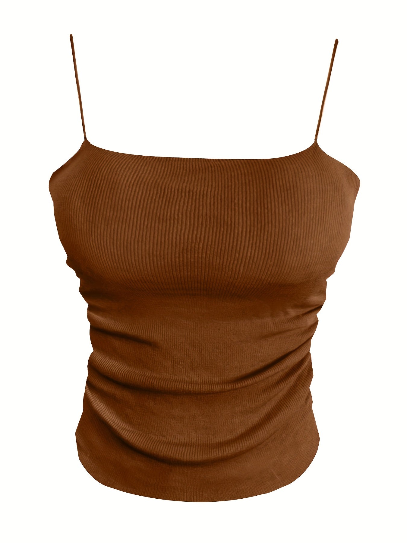 Ruched Spaghetti Strap Sleeveless Cami Top Sexy Summer Women's Clothing