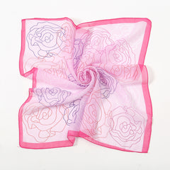 Chiffon Floral Print Scarf Silk Bandana Shawl Neckerchief Head Wrap