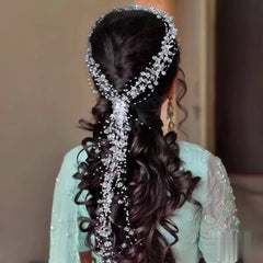 Transparent Bead Tassel Bridal Headpiece for Weddings Prom
