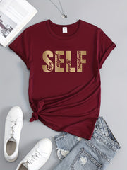Women's Letter Graphic Breathable Sports T-shirt