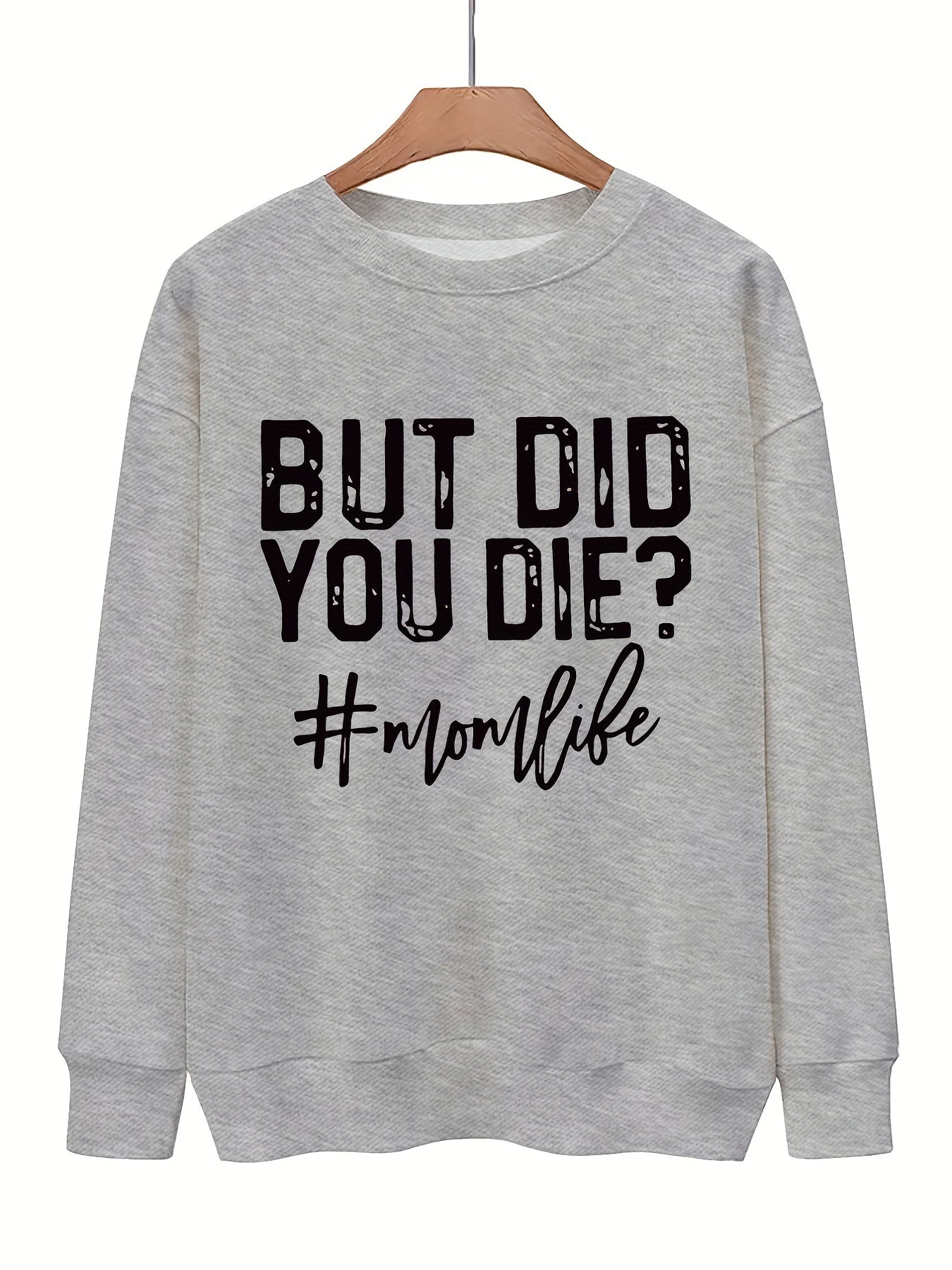 Letter Print Pullover Sweatshirt for Women