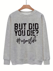 Letter Print Pullover Sweatshirt for Women