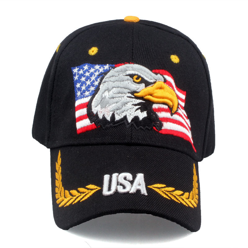 Eagle American Flag Star Embroidered Baseball Cap Peaked Cap Sun Hat
