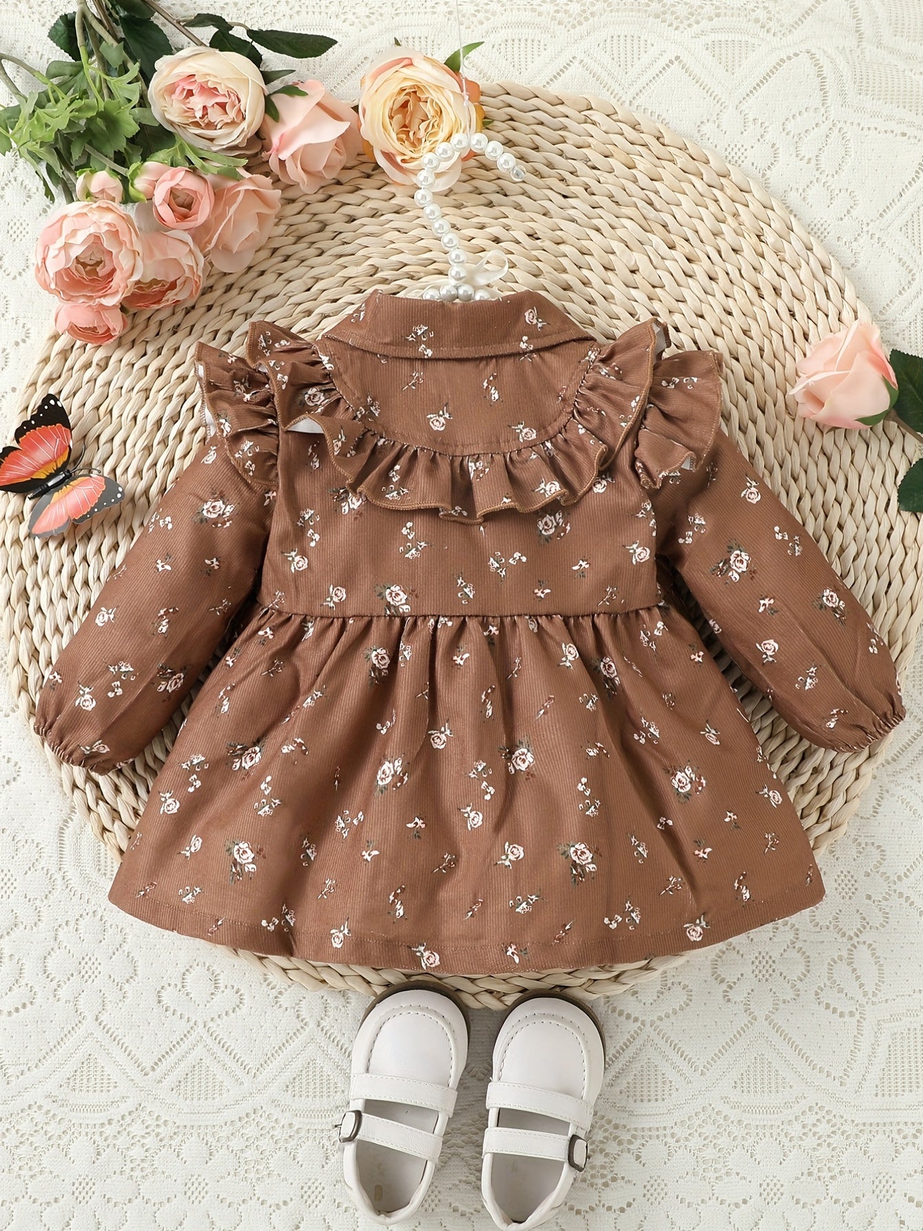Baby Girl's Floral Print Dress for Spring/Autumn
