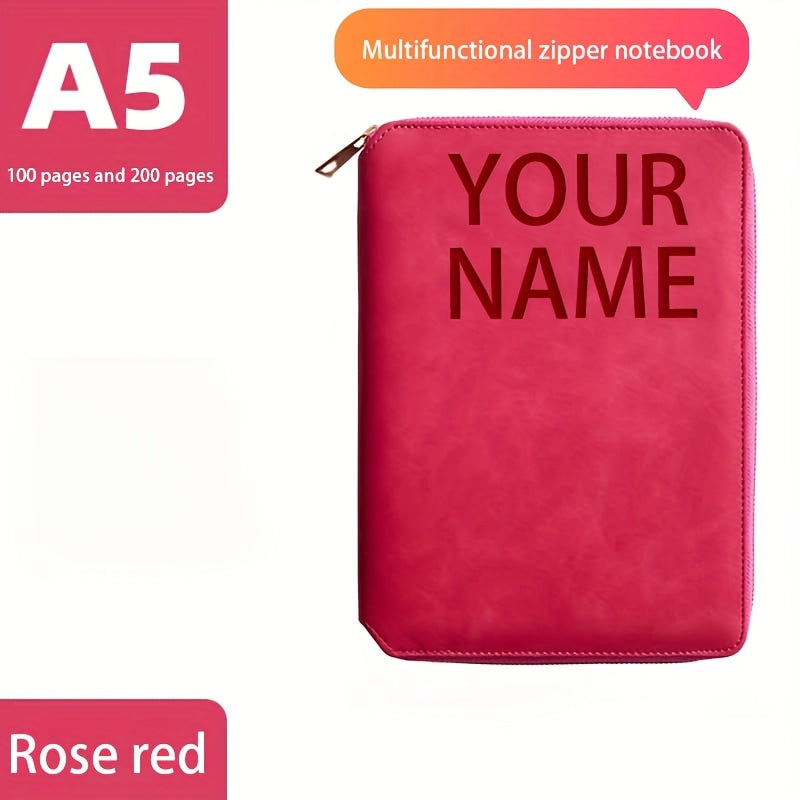 Custom A5 Faux Leather Notebook Personalized 200-Page Journal
