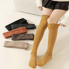 6 Pairs Solid Thigh High Socks Over The Knee Women's Stockings