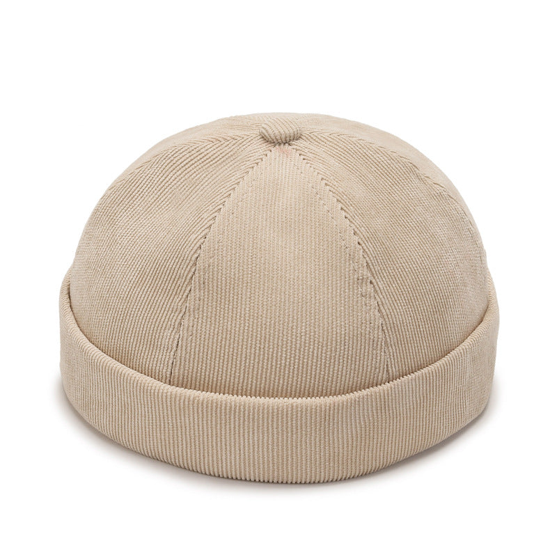 Corduroy Solid Mens Beanie Hat