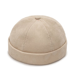 Corduroy Solid Mens Beanie Hat