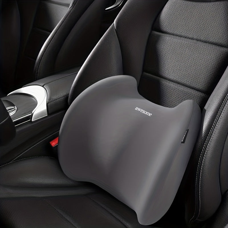 Universal Memory Foam Car Headrest Waist Support Pillow Gray
