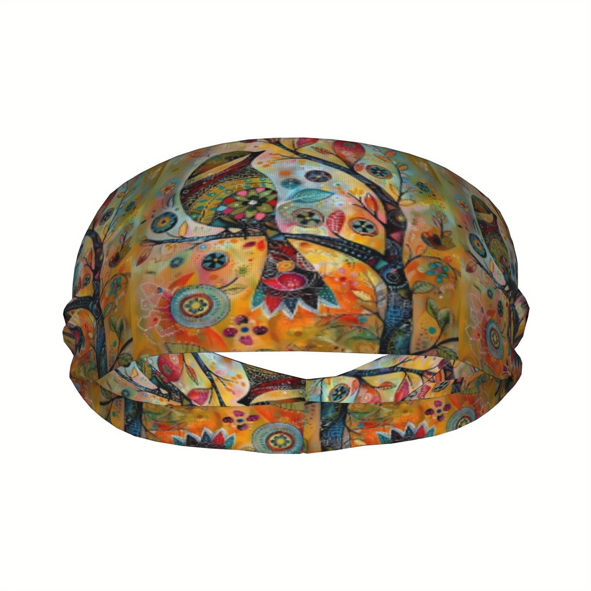 Tree of Life Sports Headband Vibrant Colorful Sweat Wicking Breathable Polyester
