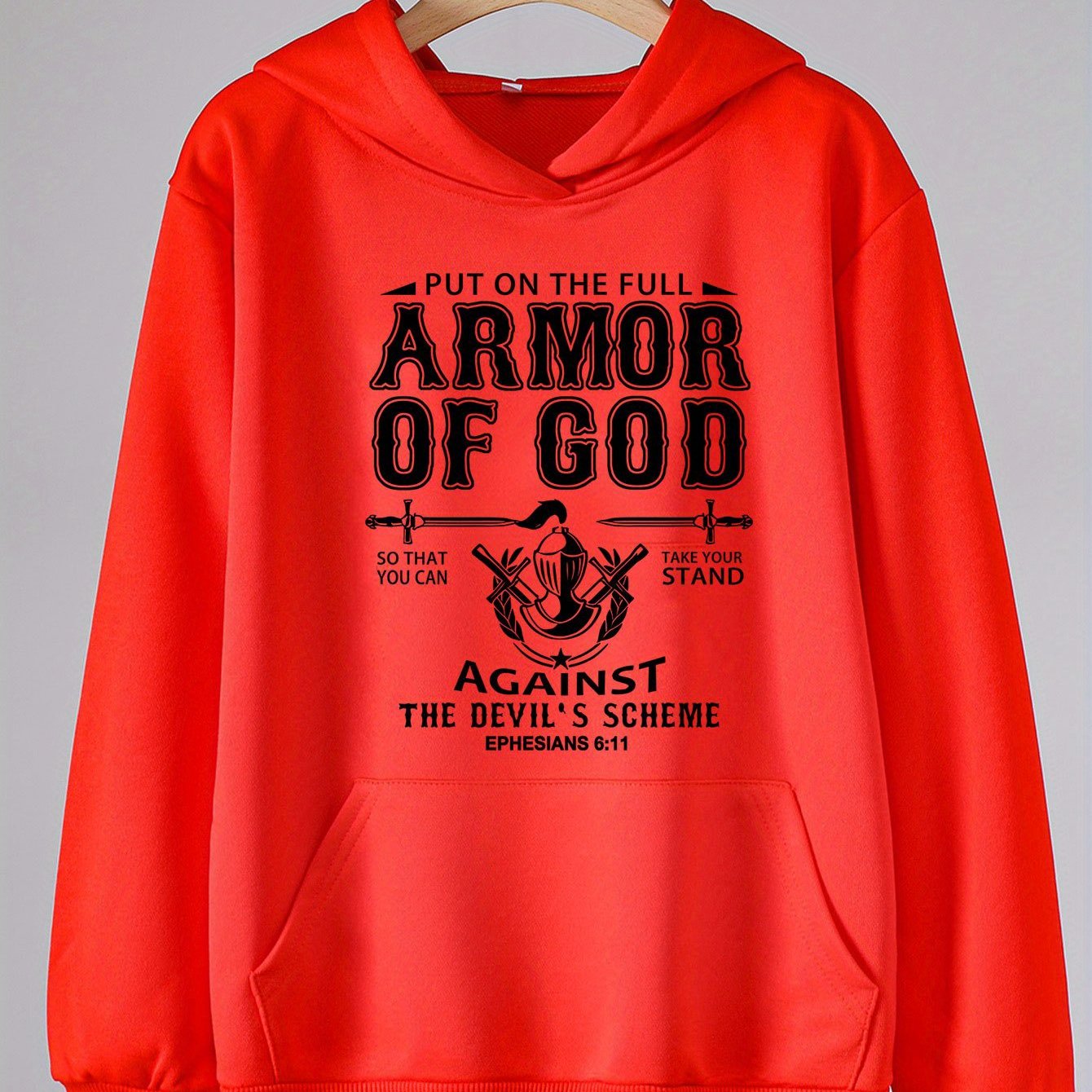 Girls Armor Of God Hoodie Long Sleeve Casual Sweatshirt