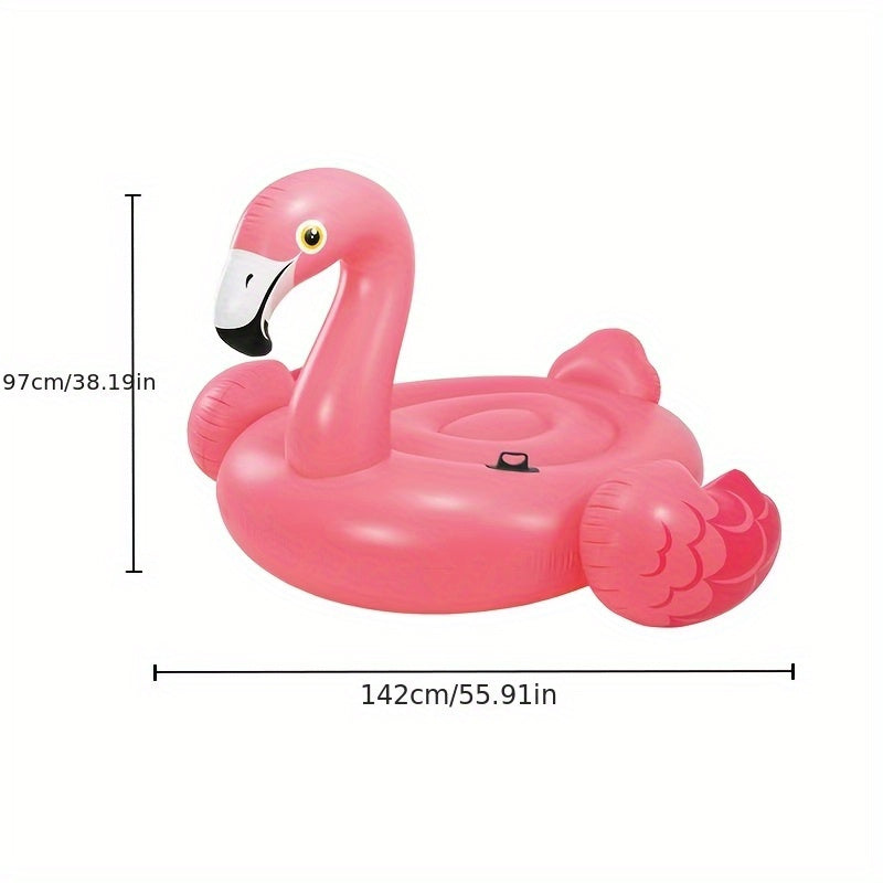 Flamingo Swim Ring with Handles Durable PVC Lightweight for Beach & Pool Parties