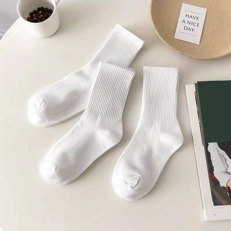 6 Pairs Comfy Breathable Mid Tube Socks Women's Stockings & Hosiery
