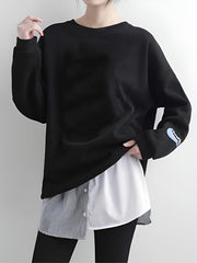 Stripe Print Asymmetrical Skirt Colorblock Casual Skirt