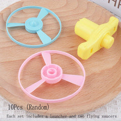 10pcs Colorful Saucer Toys for Kids with Sprinkler and Spinners